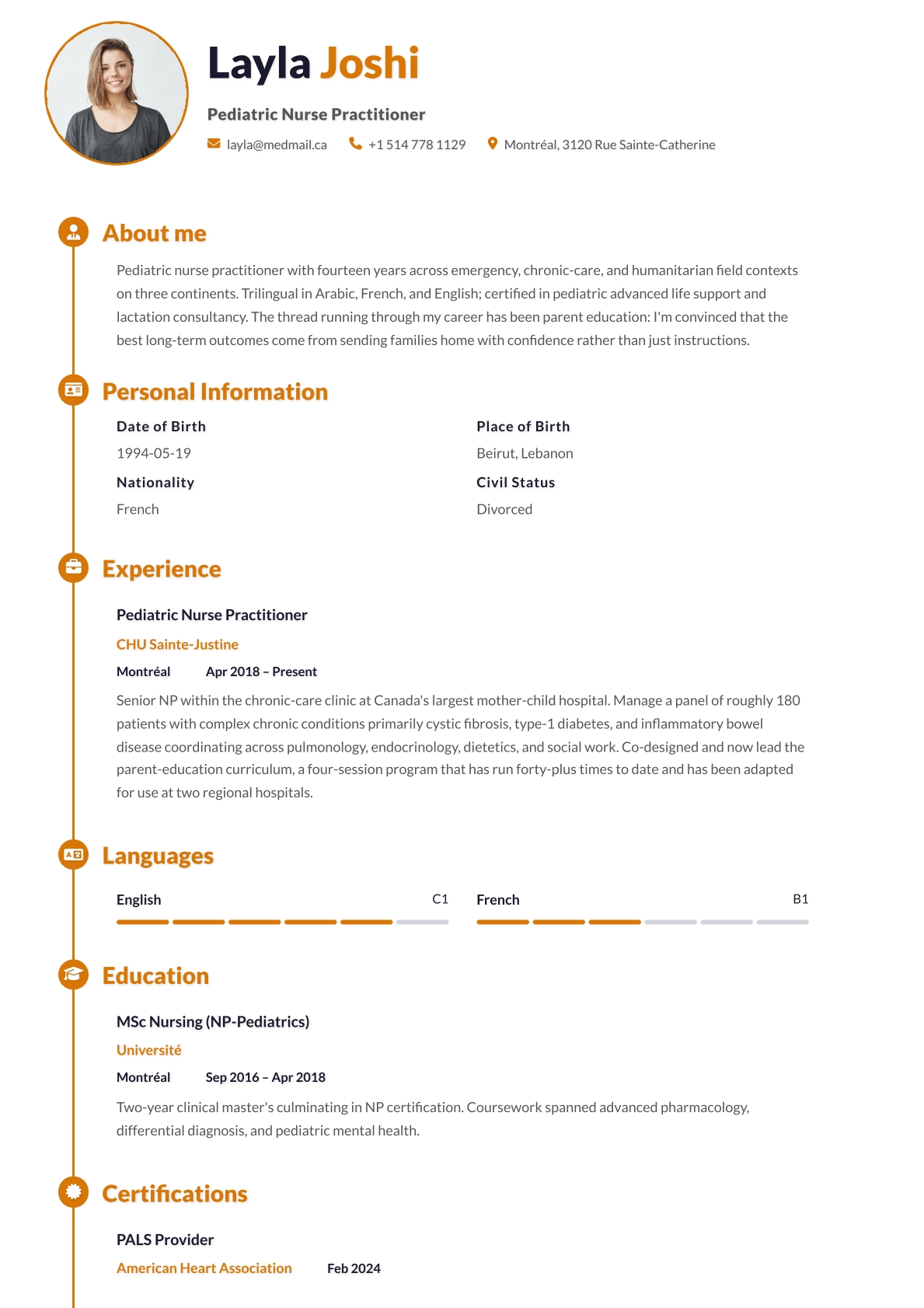 Classic CV template preview